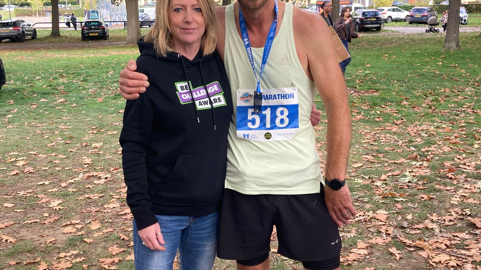 Mark Saunders completes the Chelmsford Marathon
